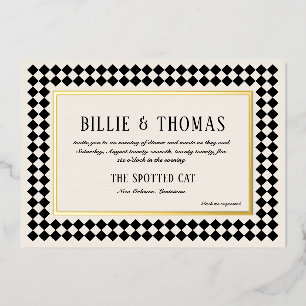 Schwarz und Gold auf dem ivorischen Schachbrett -  Folieneinladung