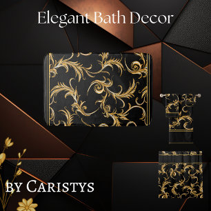 Schwarz und Gold Badematte