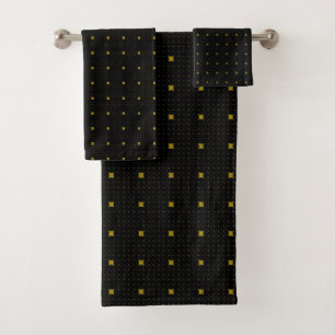 Schwarz und Gold Badetuch Set