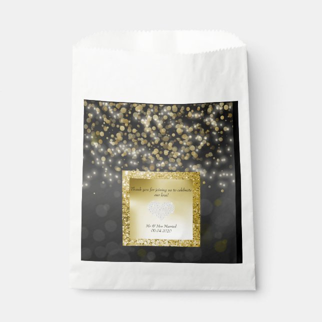SCHWARZ- UND GOLD-DIAMANONEN NEUER FAVOR-BAG GESCHENKTÜTCHEN (Vorderseite)