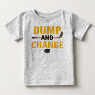 Schwarz und Gold Dump und Change Hockey Baby T-shirt