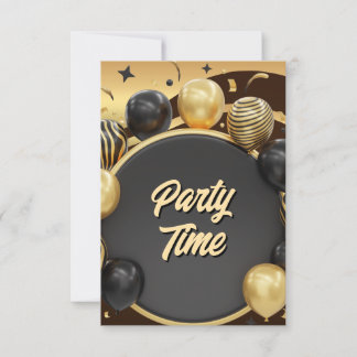 Schwarz und Gold Einladung