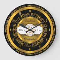 Schwarz und Gold Elegante 1. Hochzeitstag