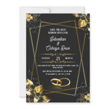 Schwarz und Gold Elegante Hochzeit