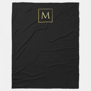 Schwarz und Gold Elegantes modernes, trendiges Mon Fleecedecke