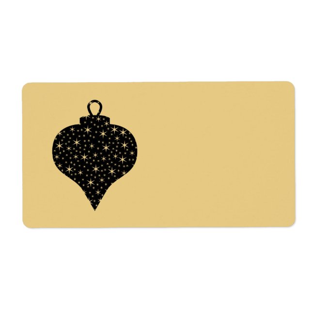 Schwarz und Gold Farbe Weihnachtsbaumdesign. (Vorne)