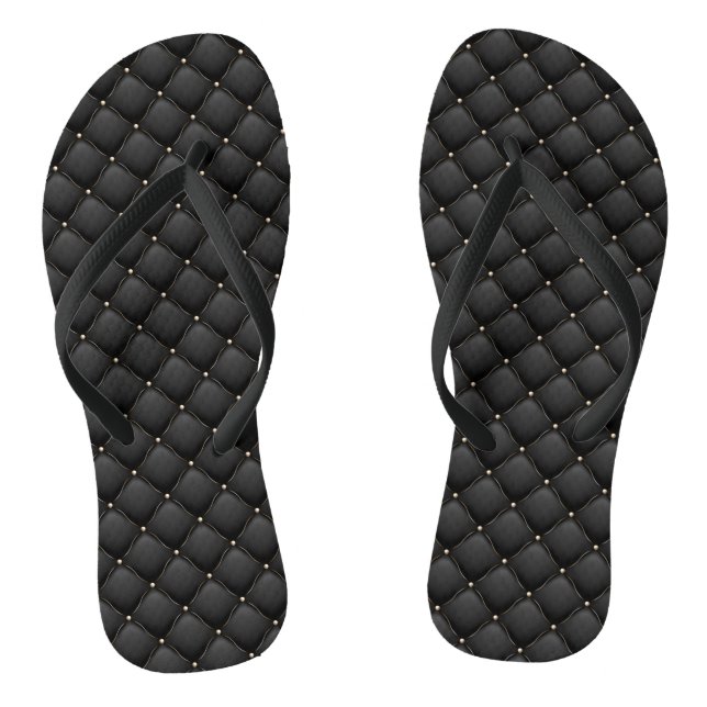 Schwarz und Gold Flip Flops (Fußbett)