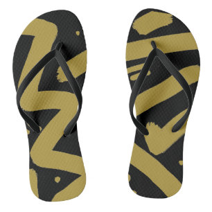 Schwarz und Gold Flip Flops