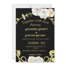 Schwarz und Gold Floral Moderne Boho Hochzeit