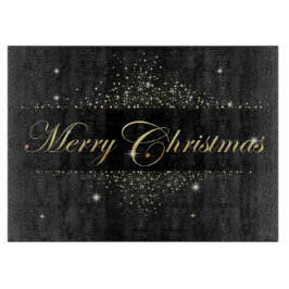 Schwarz und Gold Frohe Weihnachten Schneidebrett