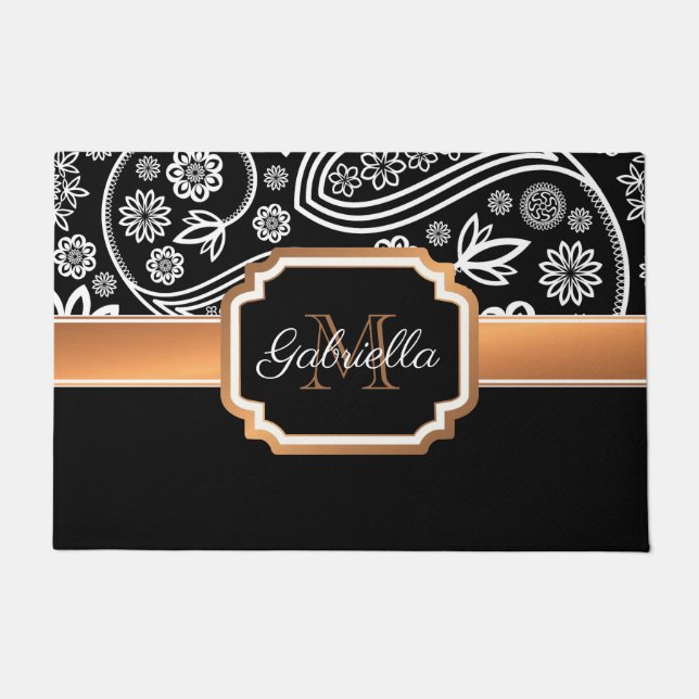 Schwarz und Gold Fußmatte (Vorderseite)