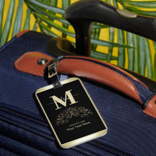 Schwarz und Gold Gepäckanhänger