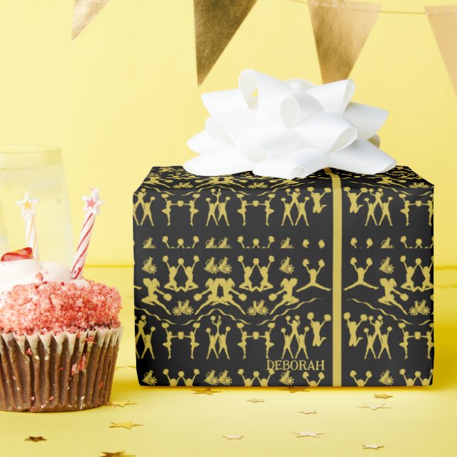 Schwarz und Gold Geschenkpapier (Geburtstagsparty)