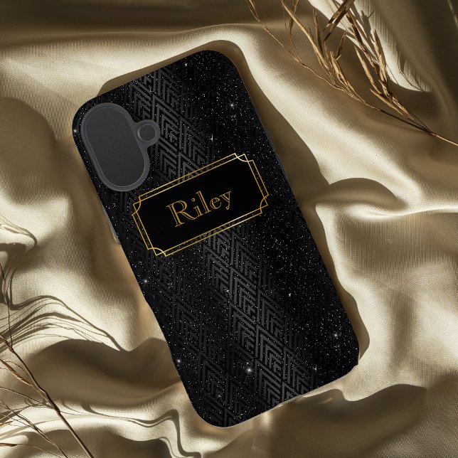 Schwarz und Gold glamouröse Deko Case-Mate iPhone Hülle (Von Creator hochgeladen)