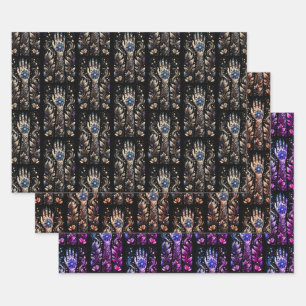 Schwarz und Gold Hand Tattoo Geschenkpapier Set