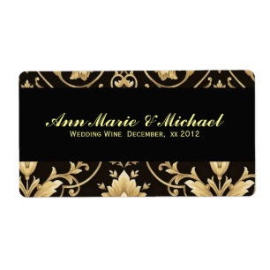 Schwarz und Gold, individuelles Weinlabel für die