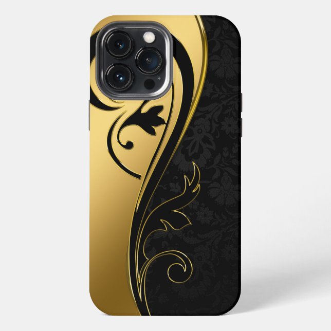 Schwarz und Gold iPhone Hülle (Rückseite)