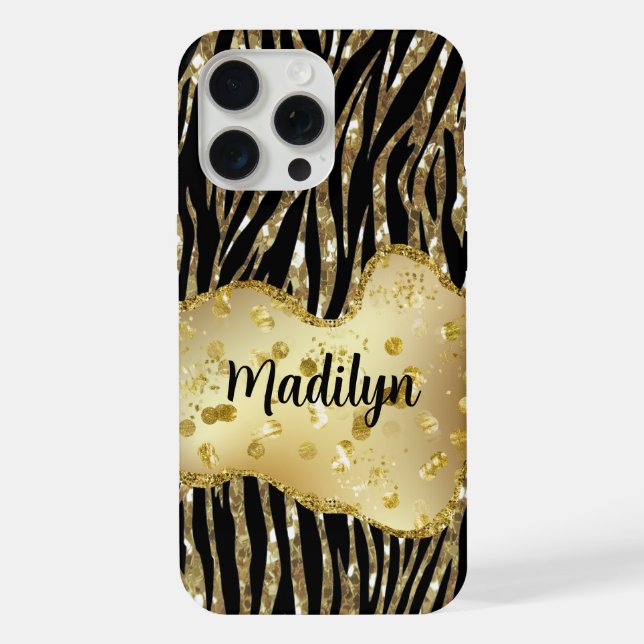 Schwarz und Gold  iPhone Hülle (Rückseite)