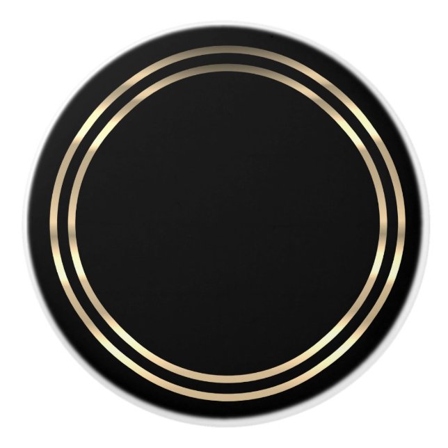 Schwarz und Gold Keramikknauf (Vorderseite)