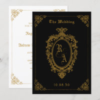 Schwarz und Gold Klassische gotische Hochzeit
