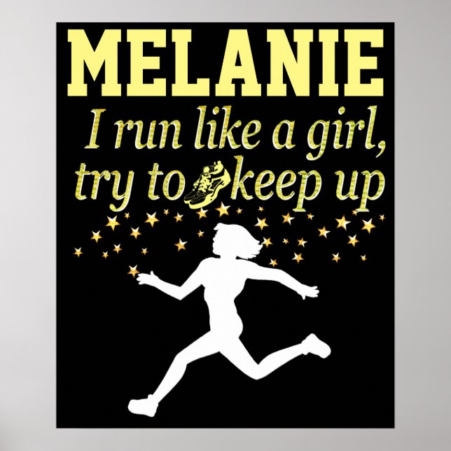 SCHWARZ UND GOLD LAUFEN WIE EIN MÄDCHEN PERSONALIS POSTER (Vorne)