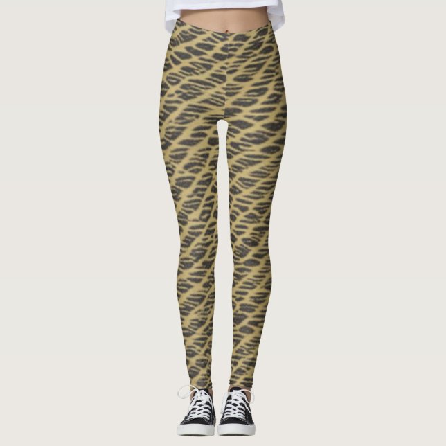 Schwarz und Gold Leggings (Vorderseite)