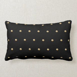 Schwarz und Gold Look Polka Dot Muster Elegant Lendenkissen