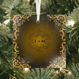 Schwarz und Gold mit dekorativen Elementen Ornament Aus Glas