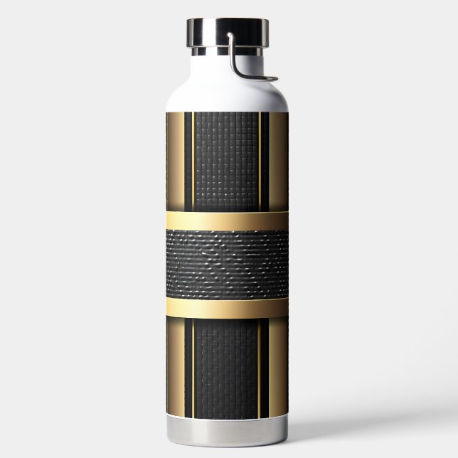 SCHWARZ UND GOLD MODERN GESCHRIEBEN AUSSEHENSPEICH TRINKFLASCHE (links)