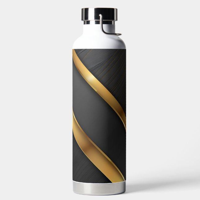 SCHWARZ UND GOLD MODERN GESCHRIEBEN AUSSEHENSPEICH TRINKFLASCHE (links)