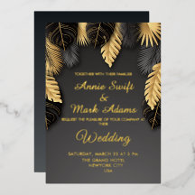 Schwarz und Gold Moderne Elegante Trendy Wedding