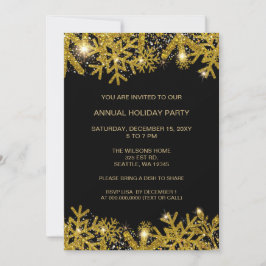 Schwarz und Gold Moderne Feierlichkeiten Einladung