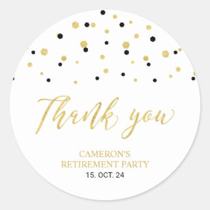 Schwarz und Gold   Moderne Rentenerwerbsfazilität  Runder Aufkleber