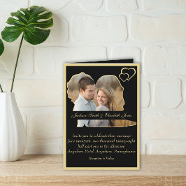 Schwarz und Gold Moderne viele Fotos geklappt Einladung