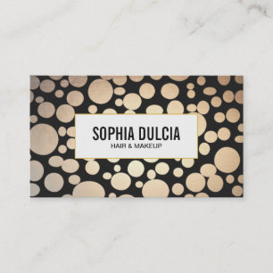 Schwarz und Gold Modernes Muster Schönheitssalon Visitenkarte