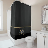 Schwarz und Gold Monogram Elegant Luxury