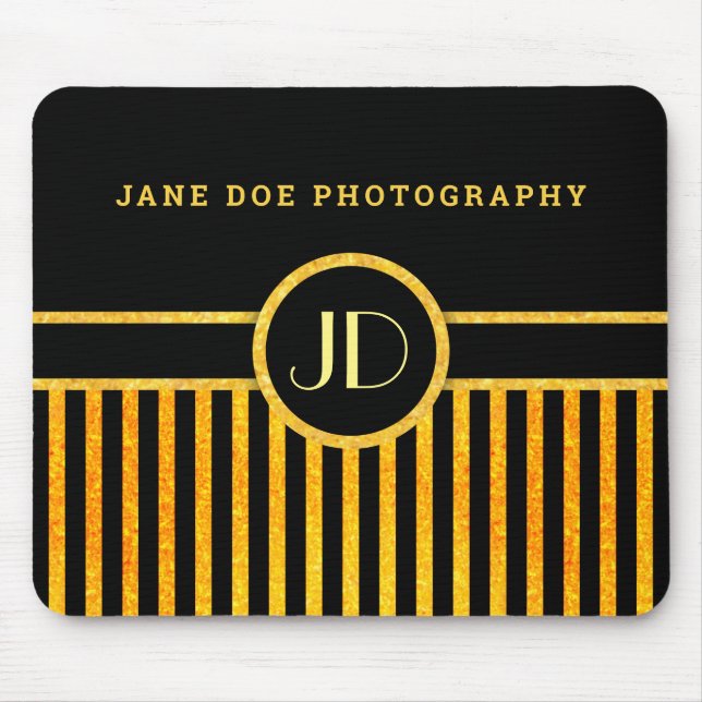 Schwarz und Gold Mousepad (Vorne)