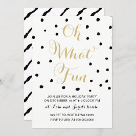 Schwarz und Gold Oh, was Spaß Feiertag Party Einladung