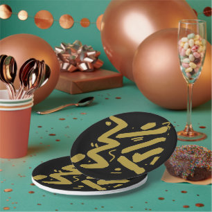 Schwarz und Gold Pappteller
