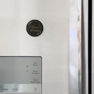 Schwarz und Gold Personalisiert Magnet