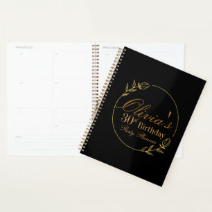 Schwarz und Gold Personalisiert Planer