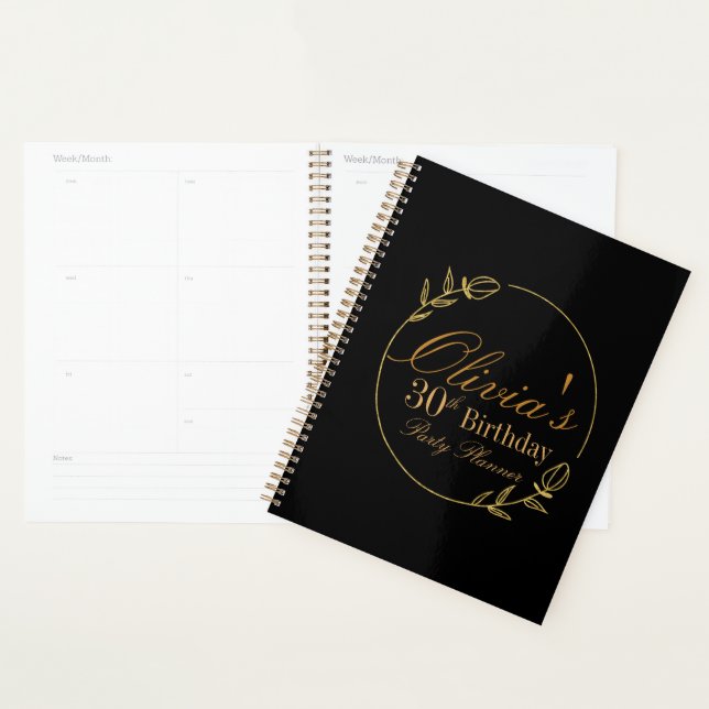 Schwarz und Gold Personalisiert Planer (Anzeige)