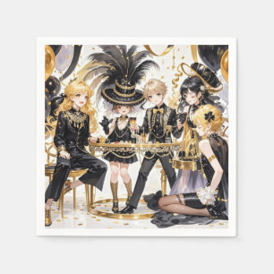 Schwarz und Gold, Reicher Luxus, Stil des Moulin R Serviette