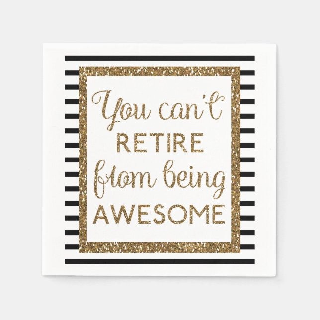 Schwarz- und Gold-Rente Serviette (Vorderseite)