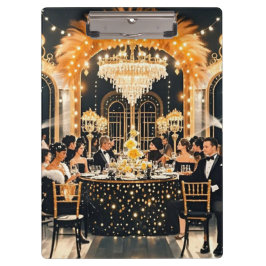 Schwarz und Gold, Rich Luxus, Moulin Rouge Stil Klemmbrett