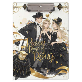 Schwarz und Gold, Rich Luxus, Moulin Rouge Stil Klemmbrett