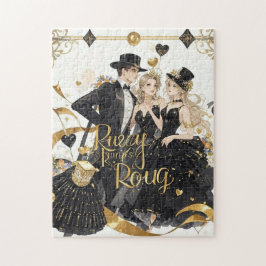 Schwarz und Gold, Rich Luxus, Moulin Rouge Stil Puzzle