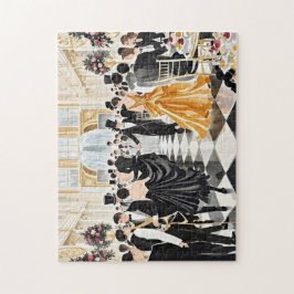 Schwarz und Gold, Rich Luxus, Moulin Rouge Stil Puzzle