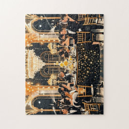 Schwarz und Gold, Rich Luxus, Moulin Rouge Stil Puzzle