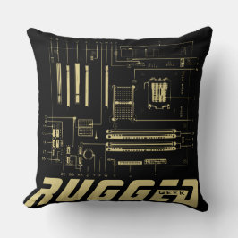 Schwarz und Gold - RUGGED GEEK Hauptplatine Tech Kissen
